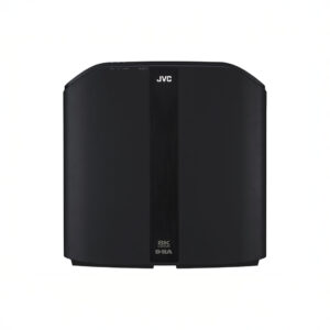 JVC 8K projector, front view, black design.
