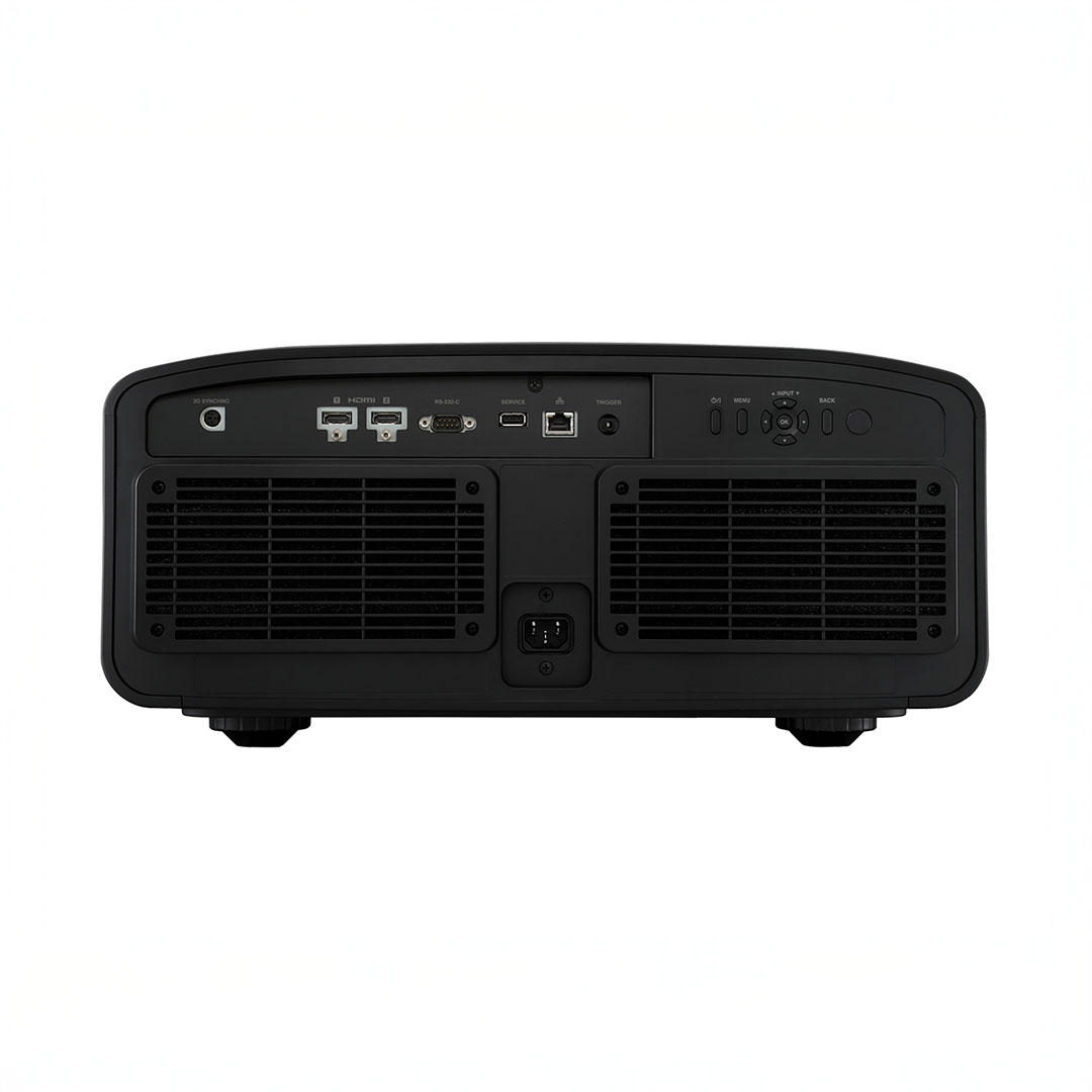 Rear view of projector with multiple input ports