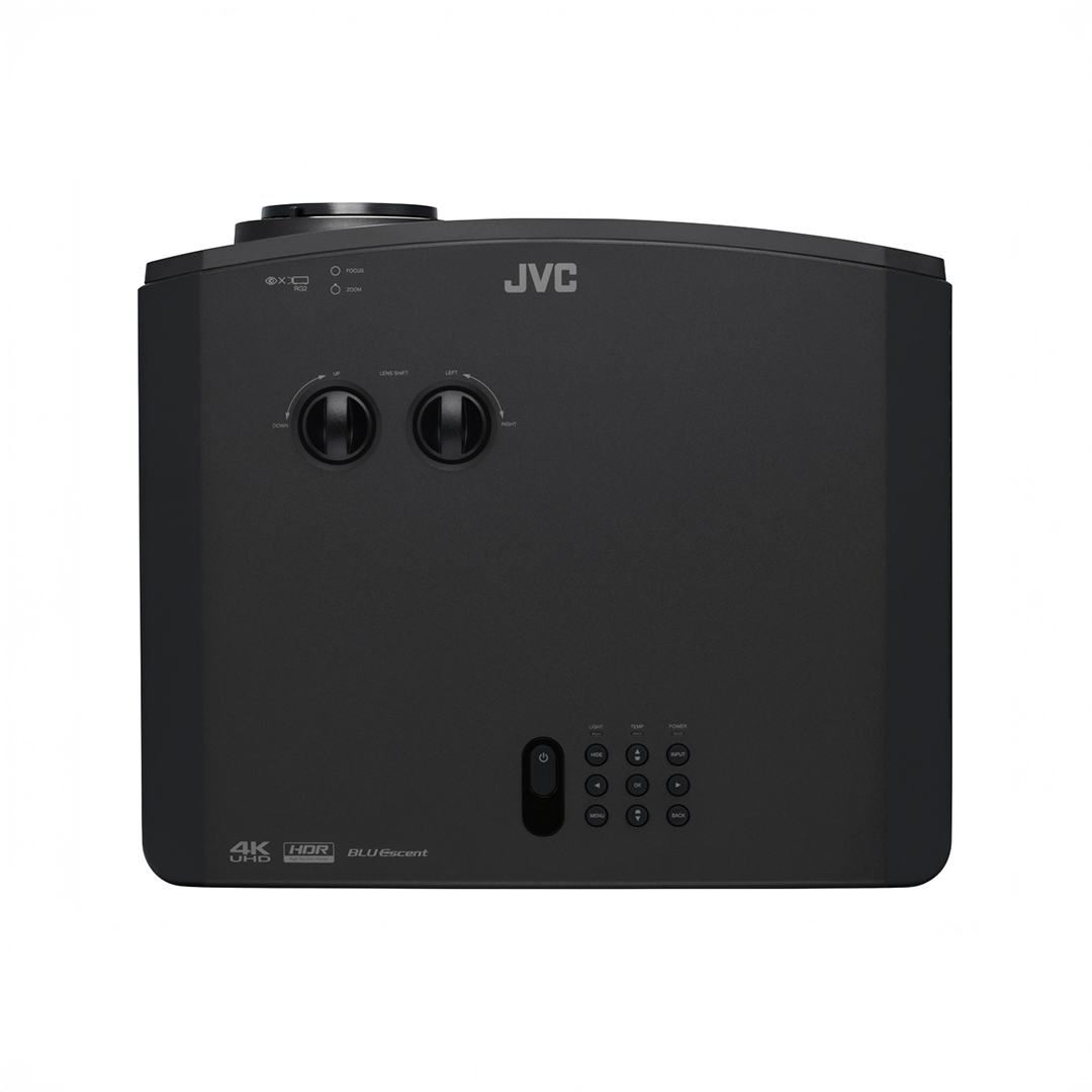 JVC 4K UHD projector with controls on top.