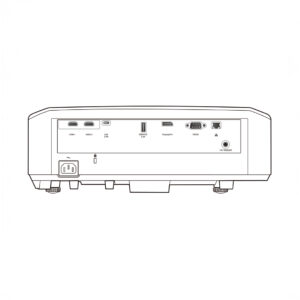 Rear view of projector's connection ports