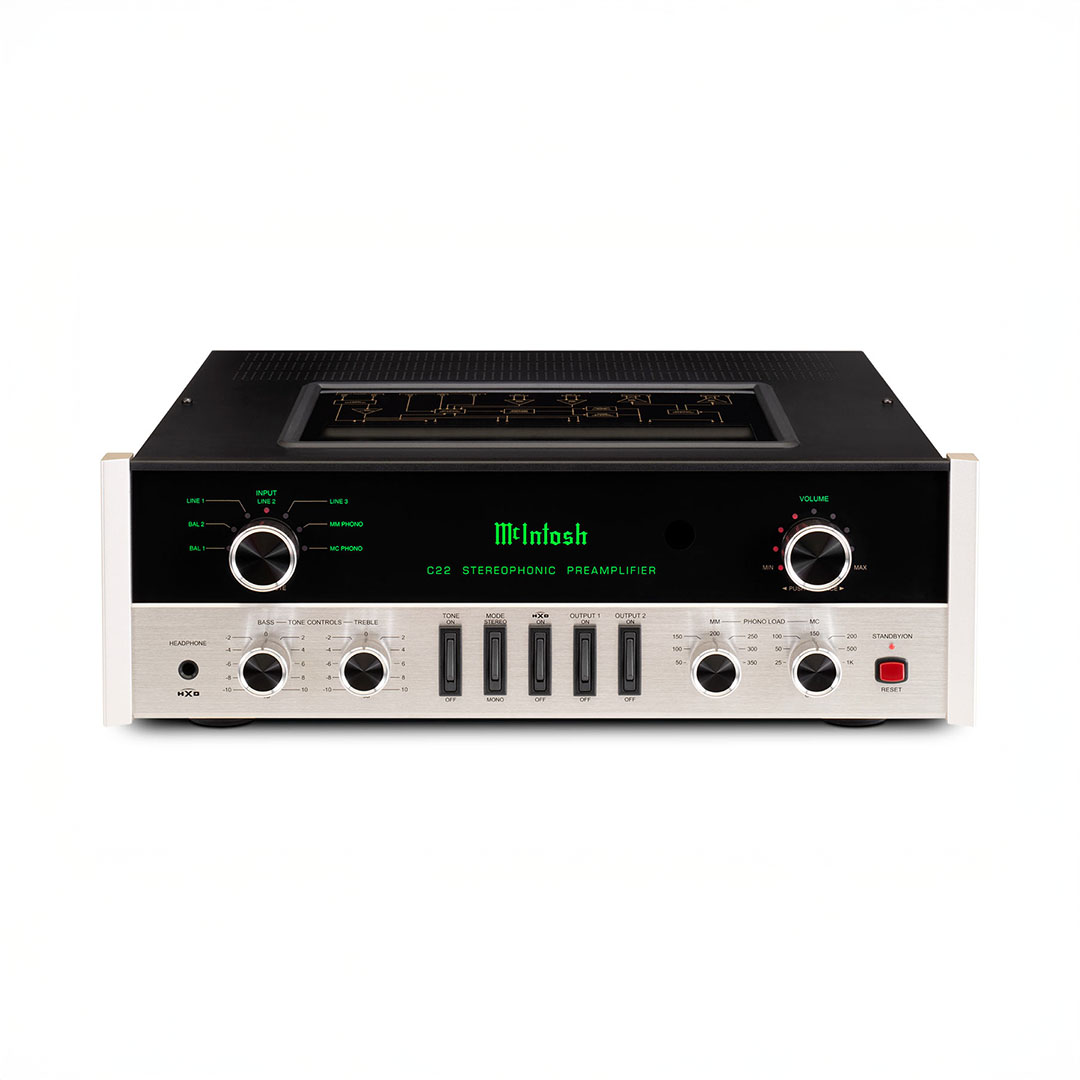 McIntosh C22 stereo preamplifier front view