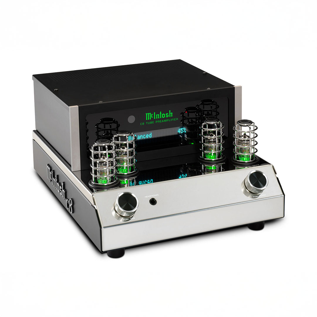 McIntosh tube preamplifier with glowing tubes