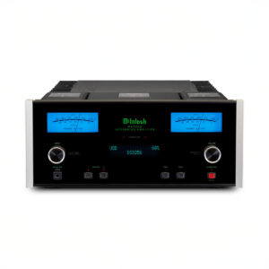 McIntosh amplifier with digital display and knobs.