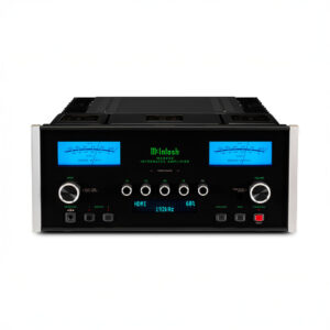 McIntosh integrated amplifier with digital display and controls.