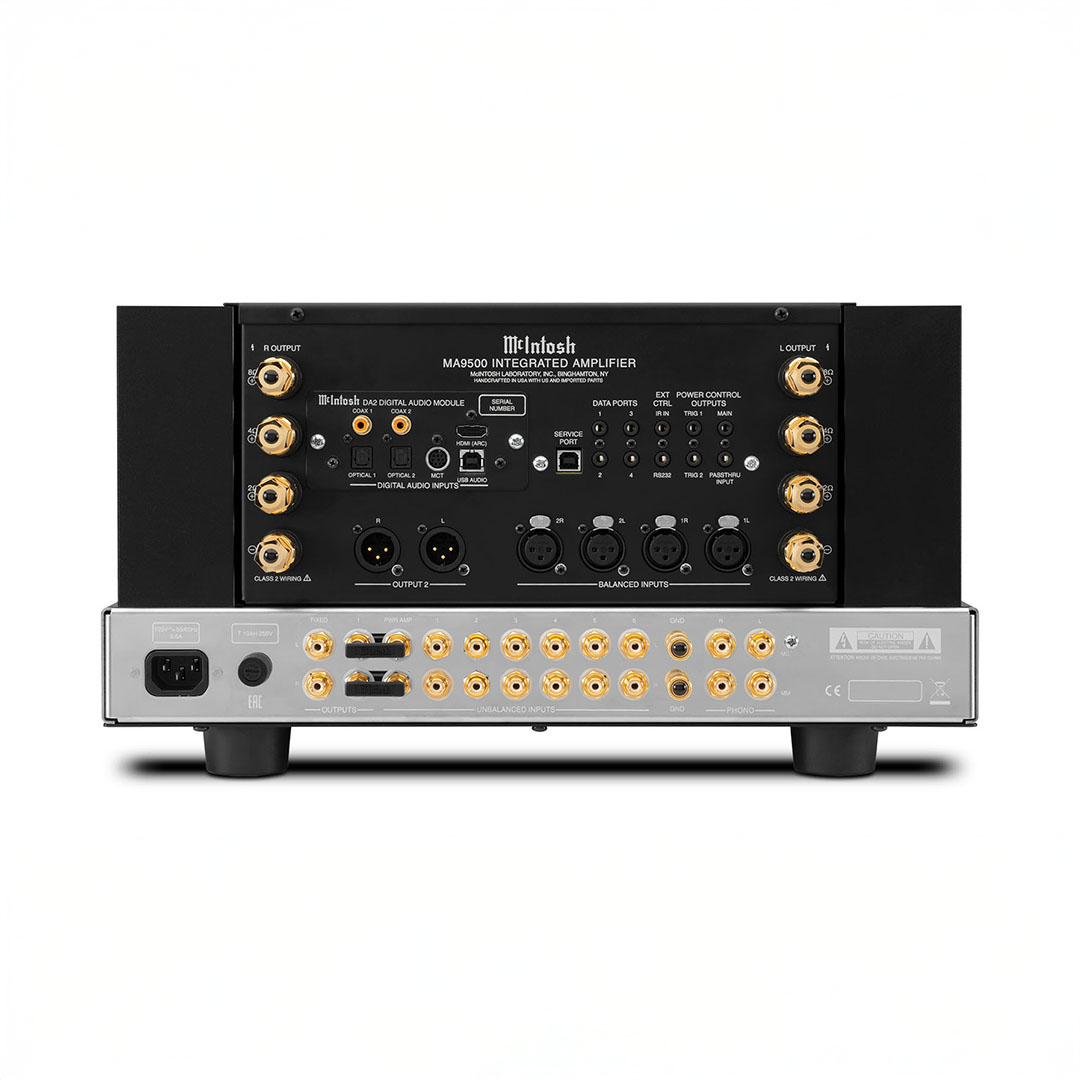 Back view of McIntosh MA9500 integrated amplifier.
