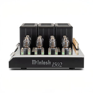 McIntosh 1502 vacuum tube amplifier front view.