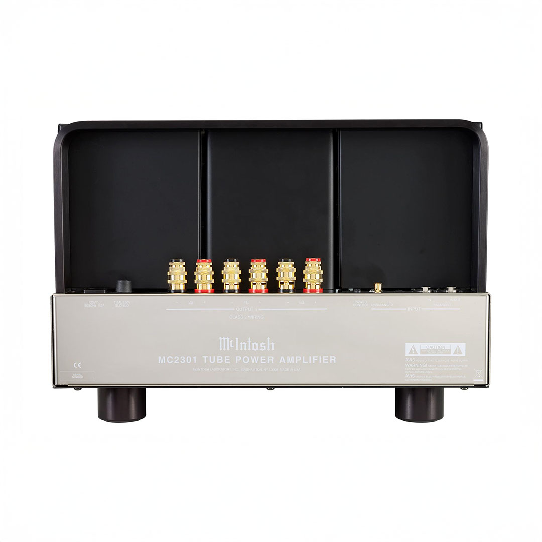 McIntosh MC2301 tube power amplifier with connectors.