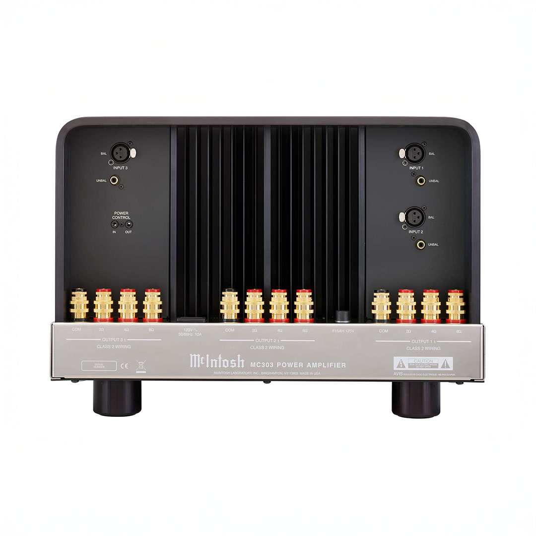 McIntosh MC303 power amplifier rear view