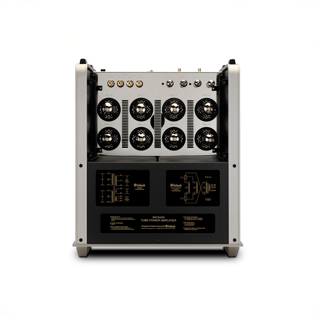 High-end tube power amplifier front view.