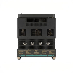 High-end audio amplifier backside view