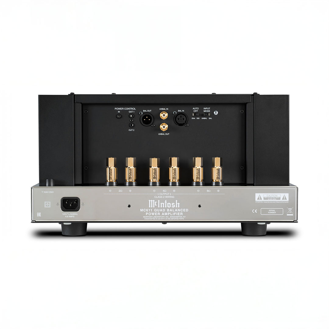 Rear view of McIntosh MC611 amplifier