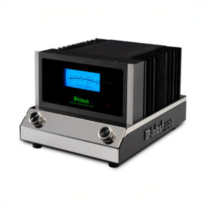 McIntosh MC830 power amplifier with blue display.