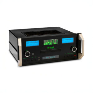 High-end McIntosh CD player with blue meters.