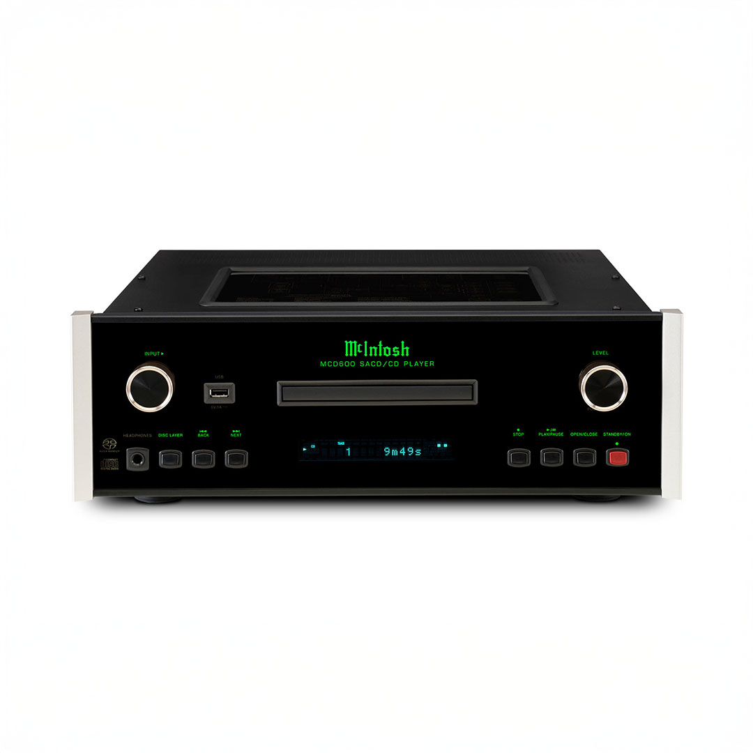 McIntosh MCD600 SACD/CD player, front view.