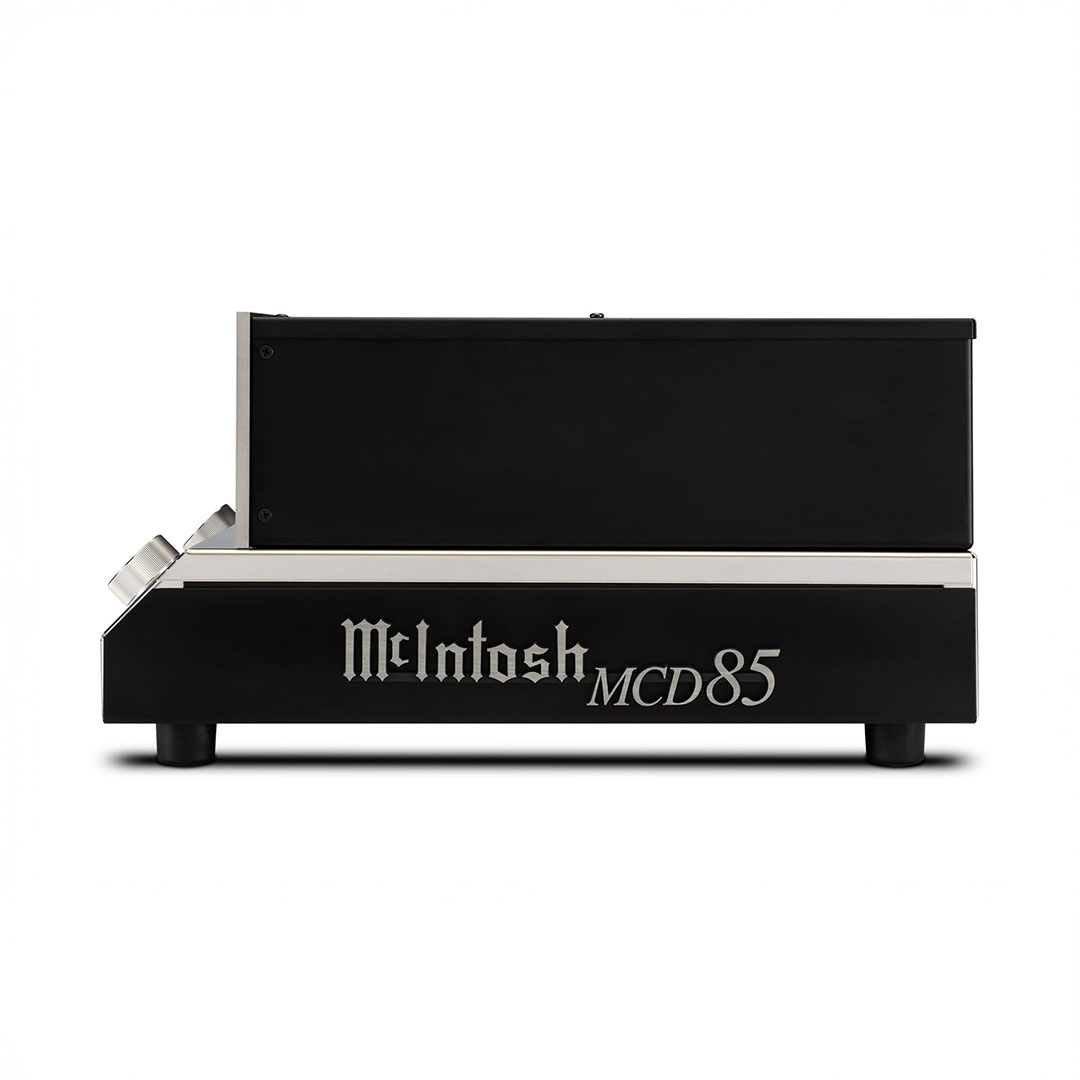 Side view of a McIntosh MCD85 CD player.