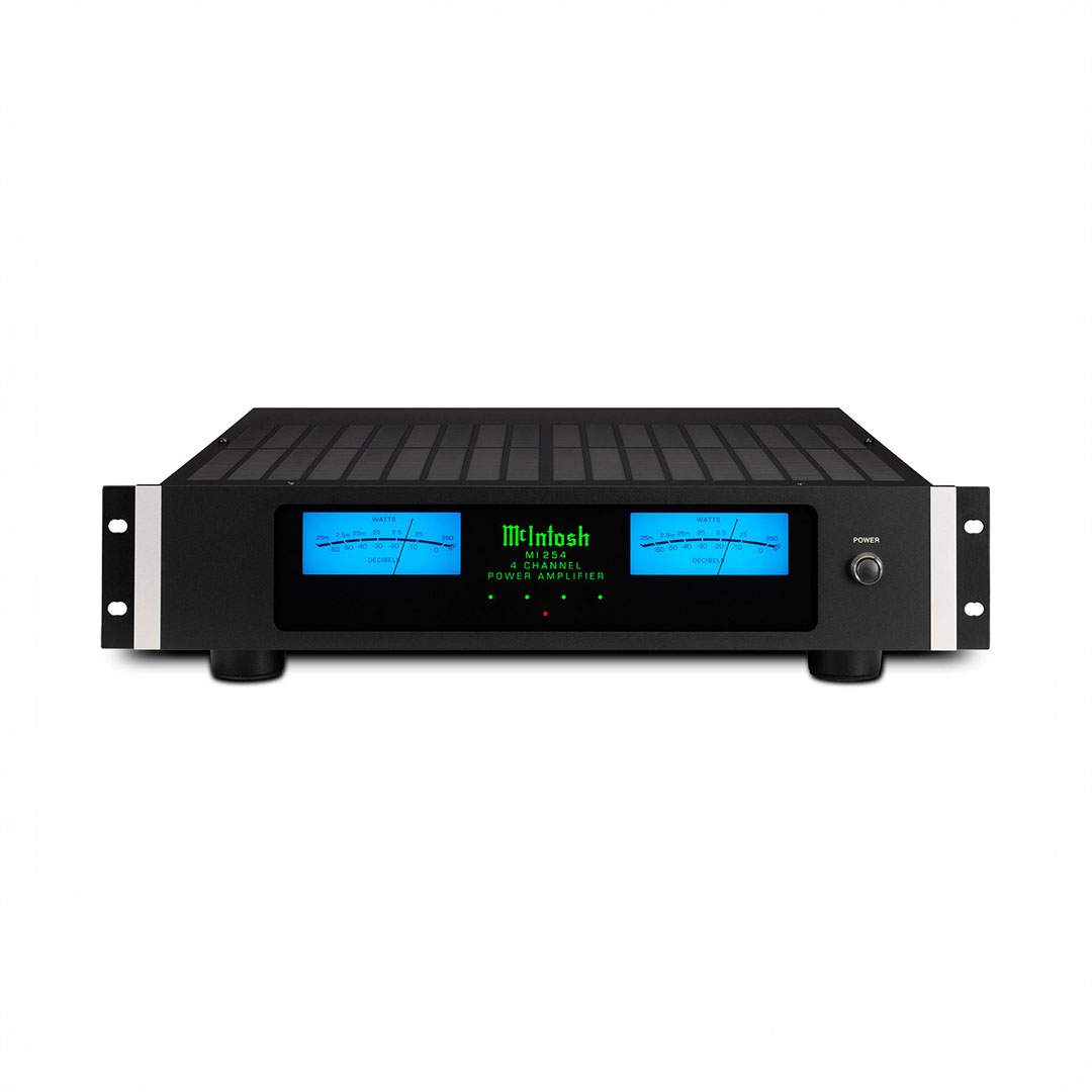 McIntosh stereo power amplifier front view