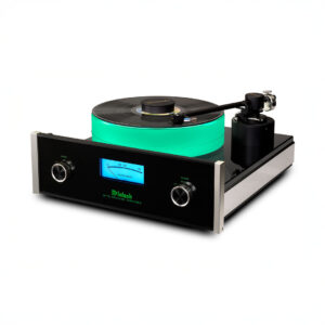 High-end turntable with glowing accents