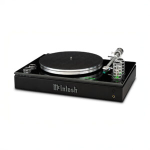 High-end McIntosh turntable, sleek black design