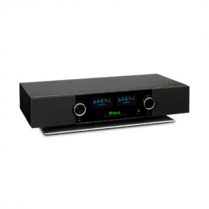 Black McIntosh audio equipment with dual meters.
