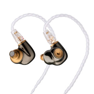 High-quality in-ear headphones with gold accents