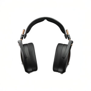 Black over-ear headphones on white background.