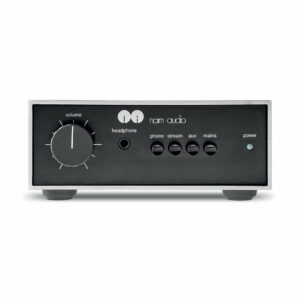 Naim Audio preamplifier with volume and input controls.