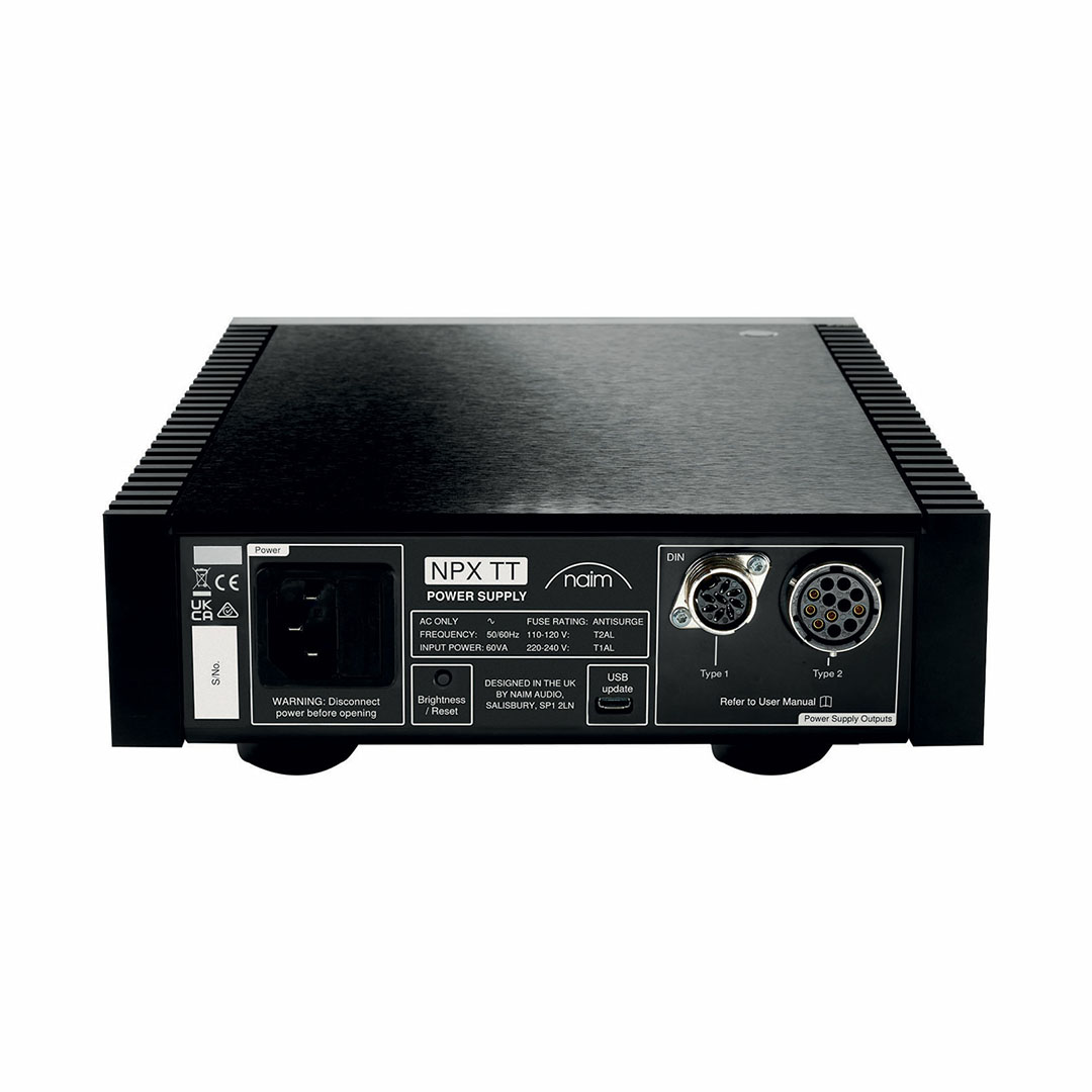 Naim Audio NPX TT power supply unit, rear view.