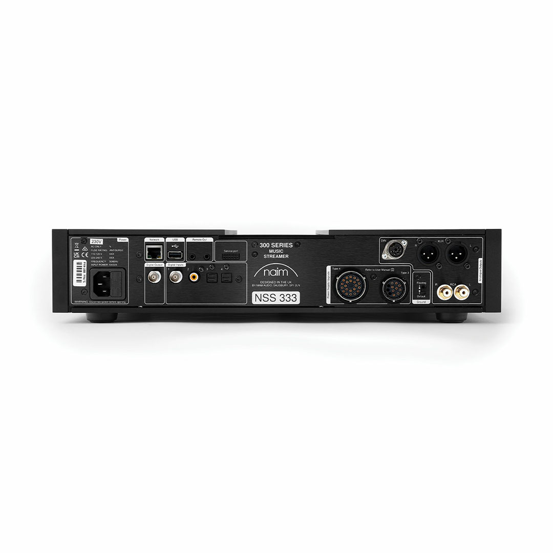 Back view of Naim NSS 333 music streamer.