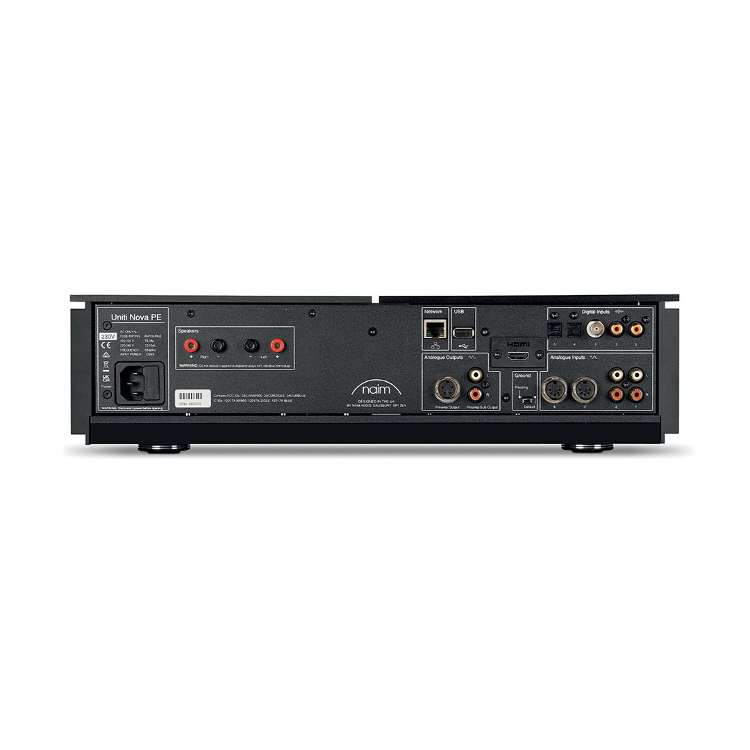 Naim Uniti Nova PE rear audio and network ports.
