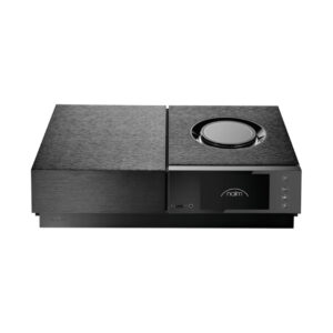 Naim black audio streaming device with touch controls.