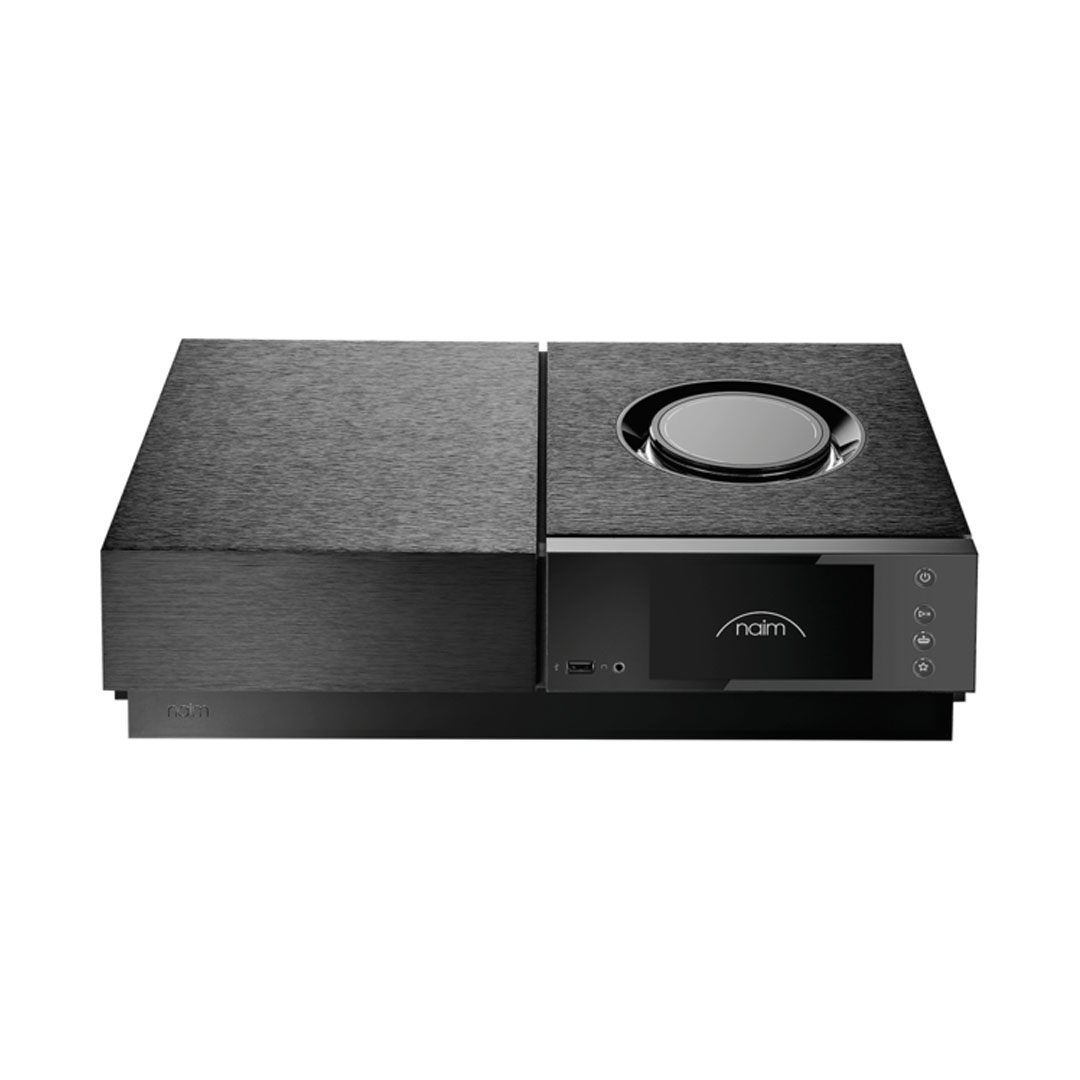 Naim black audio streaming device with touch controls.