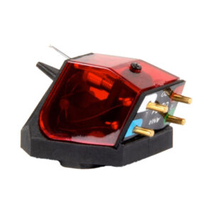Red turntable cartridge with gold pins