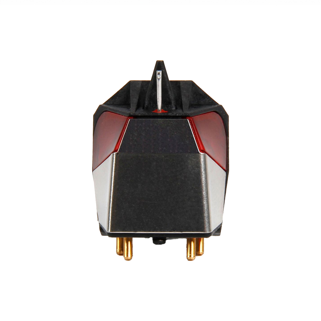 Turntable phono cartridge with red accents