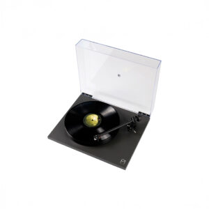 Modern turntable playing a vinyl record