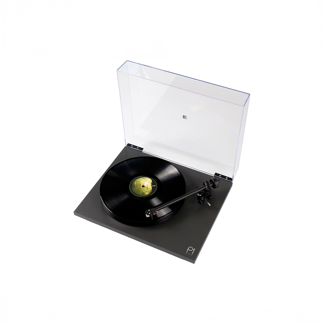 Modern turntable playing a vinyl record