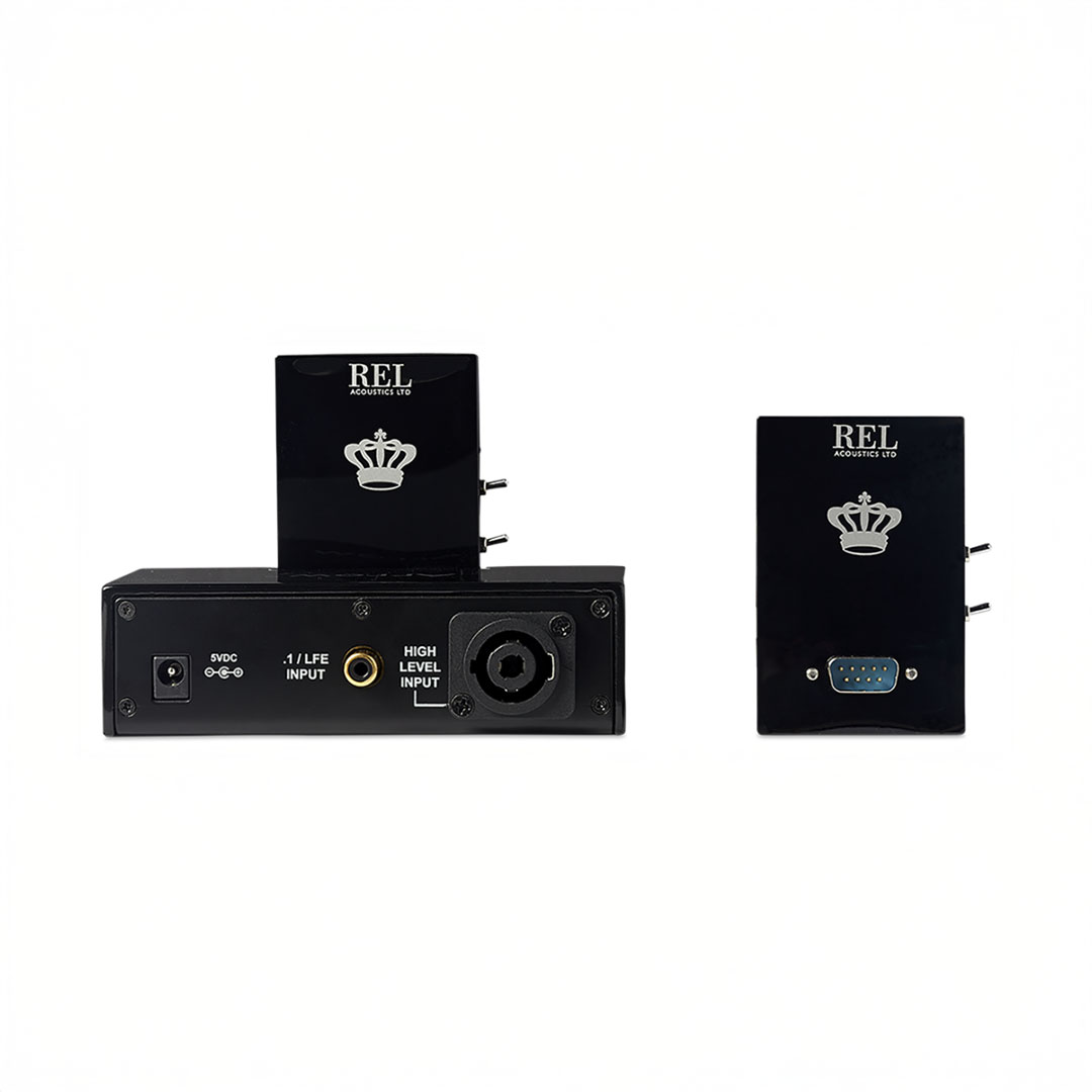 REL Acoustic wireless subwoofer module front and back