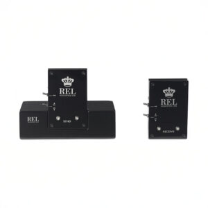 REL Acoustics wireless subwoofer transmitters and receivers.
