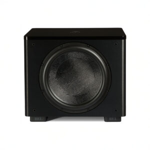 Black subwoofer speaker front view