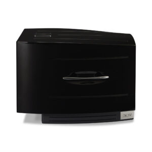 Black vintage wall mount mailbox with chrome handle.