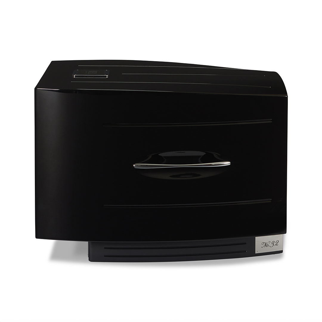 Black vintage wall mount mailbox with chrome handle.