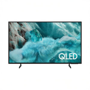 QLED TV displaying icy blue abstract design