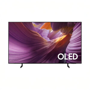 OLED TV with abstract purple design