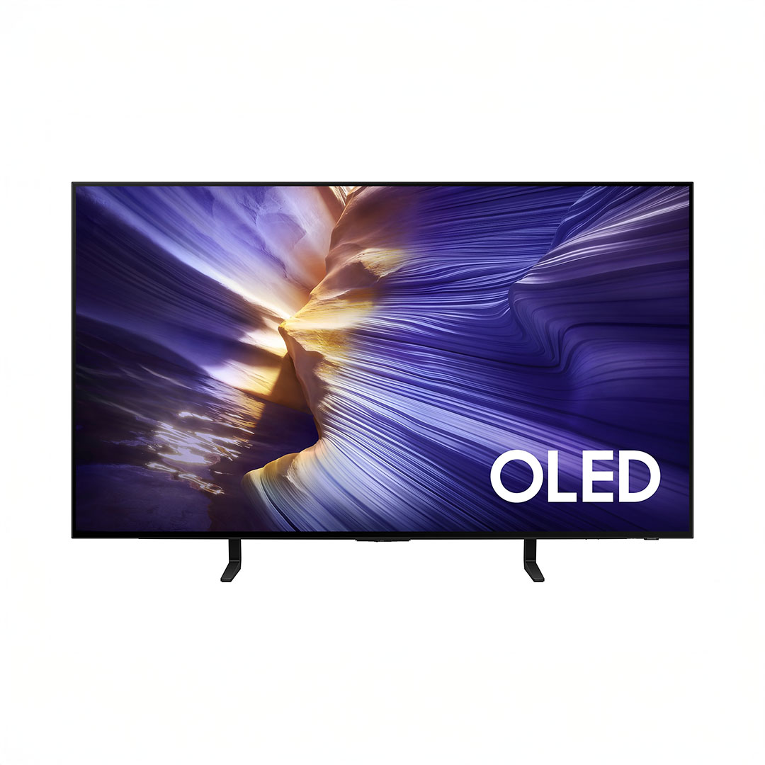 OLED TV with abstract colorful display