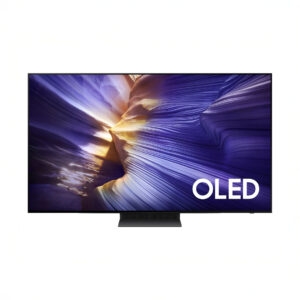 OLED TV with abstract purple design