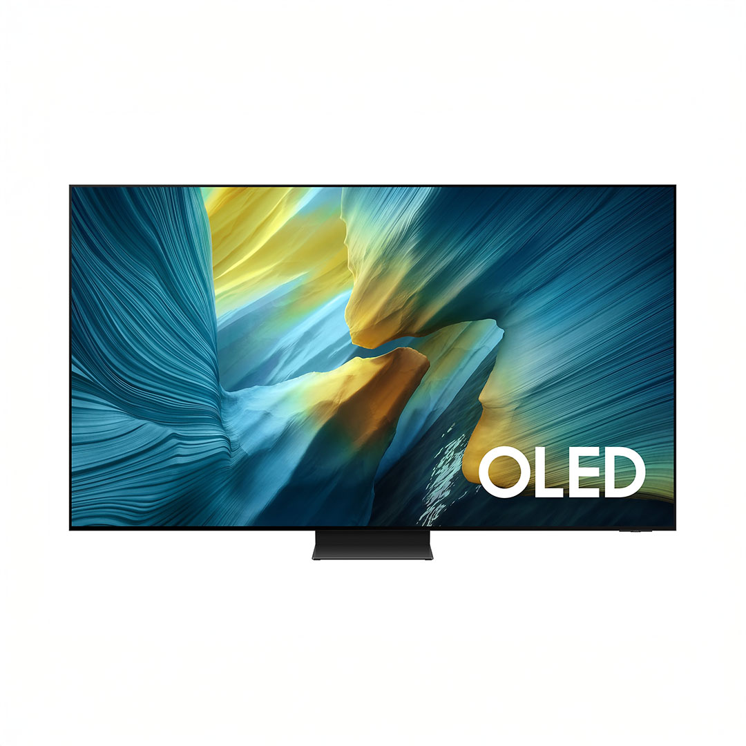 Modern OLED TV displaying vibrant abstract art