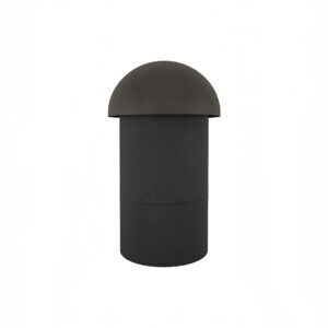Black cylindrical outdoor bollard light