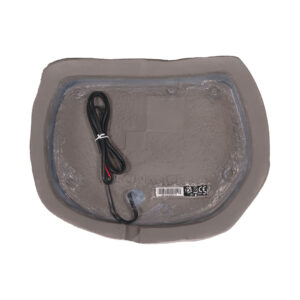 Rear view of rock-shaped outdoor speaker.