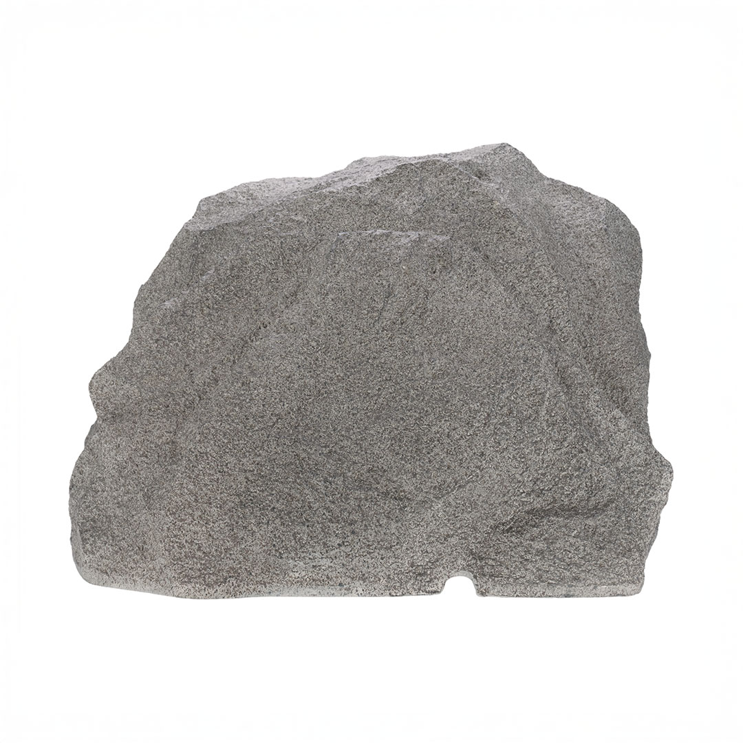 Large gray rock on white background.