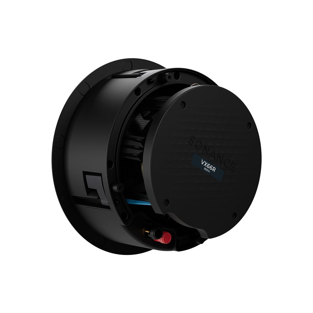 Sonance VX6R ceiling speaker in black, side view