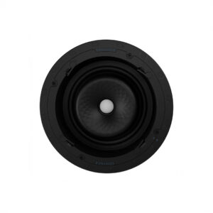 Black round ceiling speaker with center cone